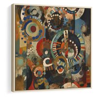 Obraz w ramie 50x50 - Podróżne Wizje Aberracji - abstrakcyjny obraz, mnogość kolorów - rama drewno