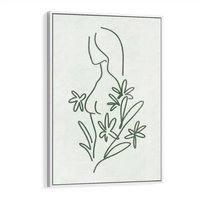 Obraz w ramie 50x70 - Odbicia Zielonego Raju - zielony odcień, abstrakcja - rama biała