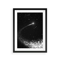 Plakat w ramie 30x40 - Kometa wśród gwiazd - kometa, gwiazdy - rama czarna
