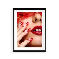 Plakat w ramie 50x70 - Piękno manicure: kolory i elegancja - paznokcie, manicure - rama czarna