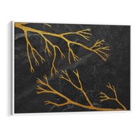 Obraz w ramie 70x50 - Marmurowe Drzewa Snu - złote gałęzie, drzewa - rama biała