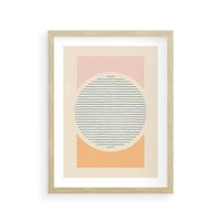 Plakat w ramie 30x40 - Rozbijająca Opowieść - geometryczne kształty, koła - rama drewno