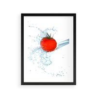 Plakat w ramie 40x50 - Apetyczna KuchniaNowoczesna Ekspresja - pomidor, jedzenie - rama czarna