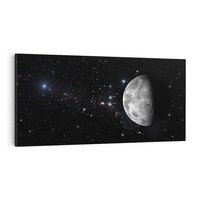 Obraz na płótnie 120x60 - spotkanie z gwiazdami - księżyc, gwiazdy