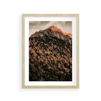 Plakat w ramie 40x50 - Jesienna Godzina w Górach - góry, las w górach - rama drewno