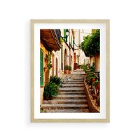 Plakat w ramie 50x70 - Uroczysta perspektywa uliczki - uliczka, perspektywa - rama drewno