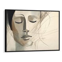 Obraz w ramie 70x50 - Tylko Zamknij Oczy - twarz kobiety, zamknięte oczy - rama czarna