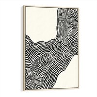 Obraz w ramie 70x100 - Migoczące Kontury - boho plakat, rycina - rama drewno