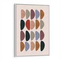 Obraz w ramie 80x120 - Granice Boho - abstrakcyjny obraz, geometryczna kompozycja - rama biała