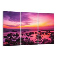 Obraz na płótnie 120x80 - Skały i plaża nad morzem - morze, plaża