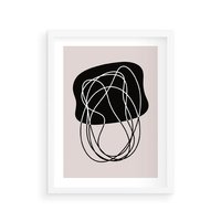 Plakat w ramie 40x50 - Abstrakcyjne Harmonie - abstrakcyjne szkicowane linie, minimalizm - rama biała