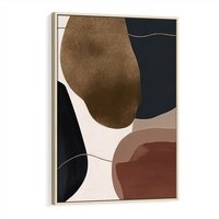 Obraz w ramie 80x120 - Wibracje uczuć i emocji - nieregularne plamy, czarny - rama drewno