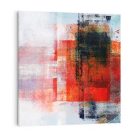 Obraz na płótnie 40x40 - Burza Emocji - wyrazista abstrakcyjna sztuka, dramatyzm