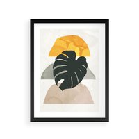 Plakat w ramie 40x50 - Monstera i Boho Elementy - grafika, boho klimat - rama czarna