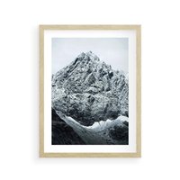 Plakat w ramie 40x50 - Surowość Gór - śnieg, zima w górach - rama drewno