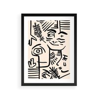 Plakat w ramie 30x40 - Ekspresyjne Odbicia Współczesności - abstrakcyjna grafika, minimalizm - rama czarna