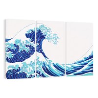 Obraz na płótnie 120x80 - Fala Japandi - wielka fala w Kaganawie, obraz Hokusai