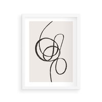 Plakat w ramie 50x70 - Migotliwa Kreatywność - abstrakcyjne szkicowane linie, minimalizm - rama biała