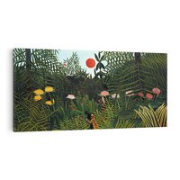 Obraz na płótnie 120x60 - "Virgin Forest with Sunset " (1910) Henriego Rousseau - reprodukcja, obraz na płótnie