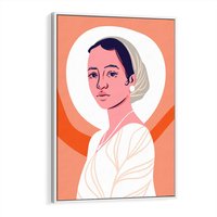 Obraz w ramie 70x100 - Kobieca Harmonia - nowoczesny plakat, styl retro - rama biała