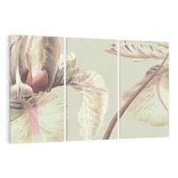 Obraz na płótnie 120x80 - Przenikanie światów barw - kwiaty vintage, tropikalne rośliny