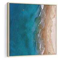 Obraz w ramie 80x80 - Spokój nad morzem - morze, plaża - rama drewno