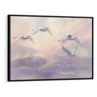 Obraz w ramie 70x50 - Ruchoma cisza widzenia - akwarela, subtelene - rama czarna