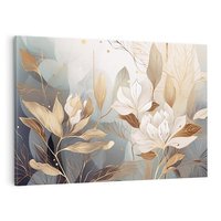 Obraz na płótnie 70x50 - Ekspresjonistyczny deszcz uczuć - grafika, złote kwiaty