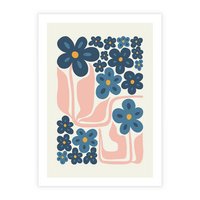 Plakat bez ramy 40x50 - Niebieskie Refleksje - niebieskie kwiaty, niezapominajki