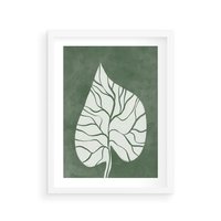 Plakat w ramie 50x70 - Migotliwe Wnętrze Zieleni - zielony plakat, roślinne motywy - rama biała