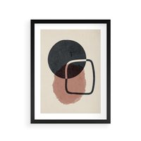 Plakat w ramie 30x40 - Abstrakcyjna Harmonia - abstrakcyjne nieregularne kształty, minimalistyczny plakat - rama czarna