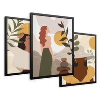 Zestaw obrazy w ramie 40x50 galeria - Boho, kobiety, postacie - rama czarna