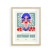 Plakat w ramie 30x40 - Podróżne Impulsy - abstrakcja, kobieta - rama drewno