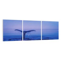 Obraz na płótnie 120x40 - Morze, fale i skały - wieloryb, morze