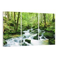 Obraz na płótnie 120x80 - Spokój Wodospadu: Las i Drzewa - wodospad, las