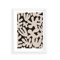 Plakat w ramie 40x50 - Księga Ukrytych Widoków - abstrakcyjne czarno białe formy, minimalizm - rama biała