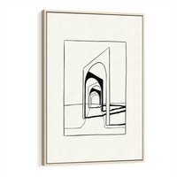 Obraz w ramie 50x70 - Poezja światła i cienia - nowoczesna sztuka, minimalistyczny styl - rama drewno