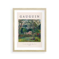 Plakat w ramie 50x70 - Gauguin: Reprodukcja i Typografia - Gauguin, reprodukcja - rama drewno