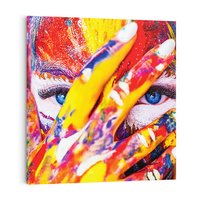 Obraz na płótnie 50x50 - Abstrakcyjna Magia Ciała - Bodypainting - abstrakcja, bodypainting