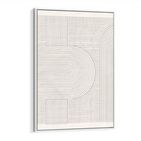Obraz w ramie 80x120 - Geometryczna Elegancja Mid Century - mid century, minimalizm - rama biała