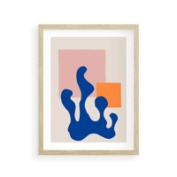 Plakat w ramie 40x50 - Bezgraniczna Galeria Plam - abstrakcja, nowoczesny plakat - rama drewno
