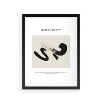 Plakat w ramie 40x50 - Prostota w kształcie - abstrakcja, maźnięcie farbą - rama czarna
