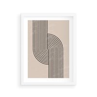 Plakat w ramie 50x70 - Puls Abstrakcji - abstrakcyjne linie, geometria - rama biała