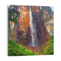 Obraz na płótnie 70x70 - Górska siła wodospadów - wodospad, góra