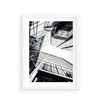 Plakat w ramie 40x50 - Wznoszący się Wysoko - architektura, wysoki wieżowiec - rama biała