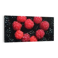 Obraz na płótnie 140x70 - Maliny Soczysta Eksplozja - maliny, owoce