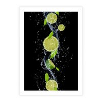 Plakat bez ramy 50x70 - Świeżość Cytrusów - limonki, cytryny