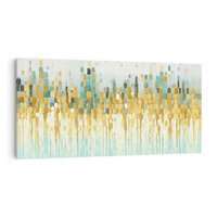 Obraz na płótnie 120x60 - Turkusowa Harmonia - abstrakcja, geometryczne plamki