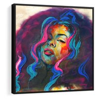 Obraz w ramie 50x50 - Bujna Ekspresja - grafika komputerowa, przypomina obraz olejny - rama czarna