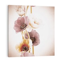 Obraz na płótnie 50x50 - Eksplozja kolorów - akwarela, maki